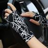 Unisex Thin Cotton Sun Protection Half-Finger Gloves for Summer Driving and Writing, Covers Scars