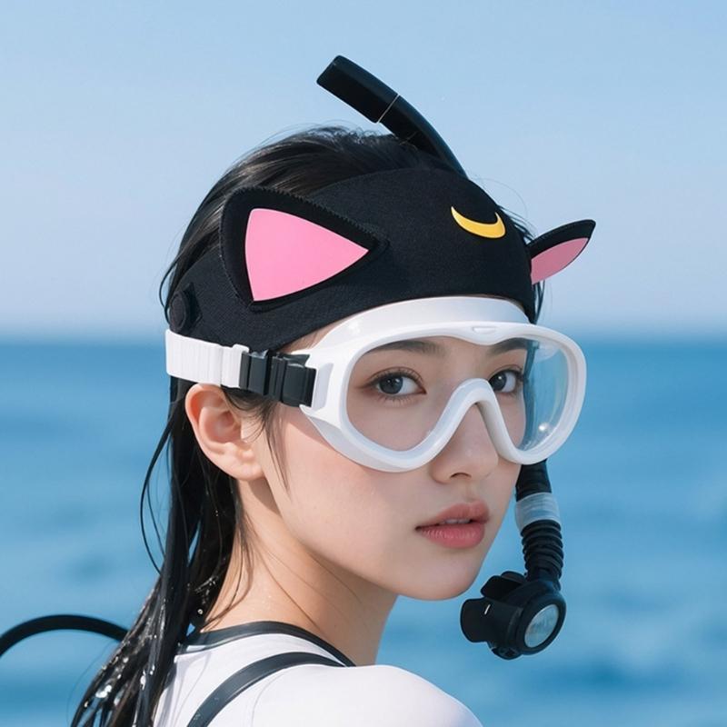 Adjustable Hair Protections Band Lovely Cats Ear 3mm Neoprene Diving Headband Cartoon Diving Wetsuit Hood Enduring