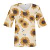 Women's V Neck T Shirts Half Sleeve Tops Printed Casual Summer Tees T Shirt Blouse