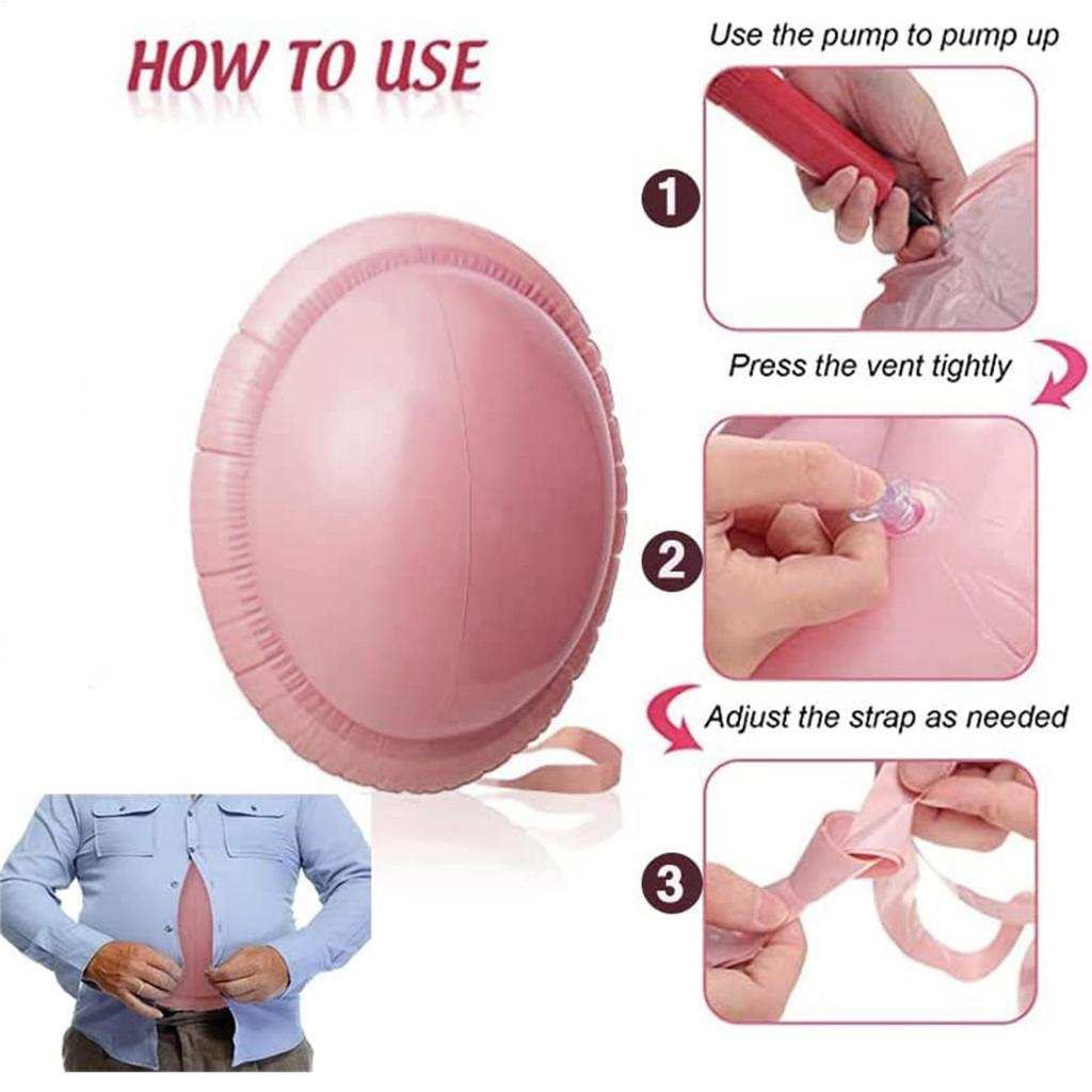 Christmas PVC Inflatable Santa Claus Fake Belly Cosplay Role-play Party Prop April Fool's Day Spoof Pregnant Women Fake Belly