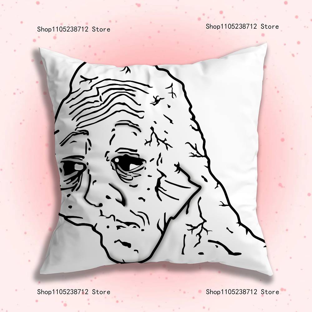 Wojak Soyjak Its Over Funny Meme Pillow Covers Cartoon Sofa Decorative Home Double-sided Printing Short Plush Cute Cushion Cover