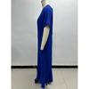 Rochie de vară de damă, culoare solidă, cu decolteu în V, cu mânecă scurtă, rochii lungi în linie A