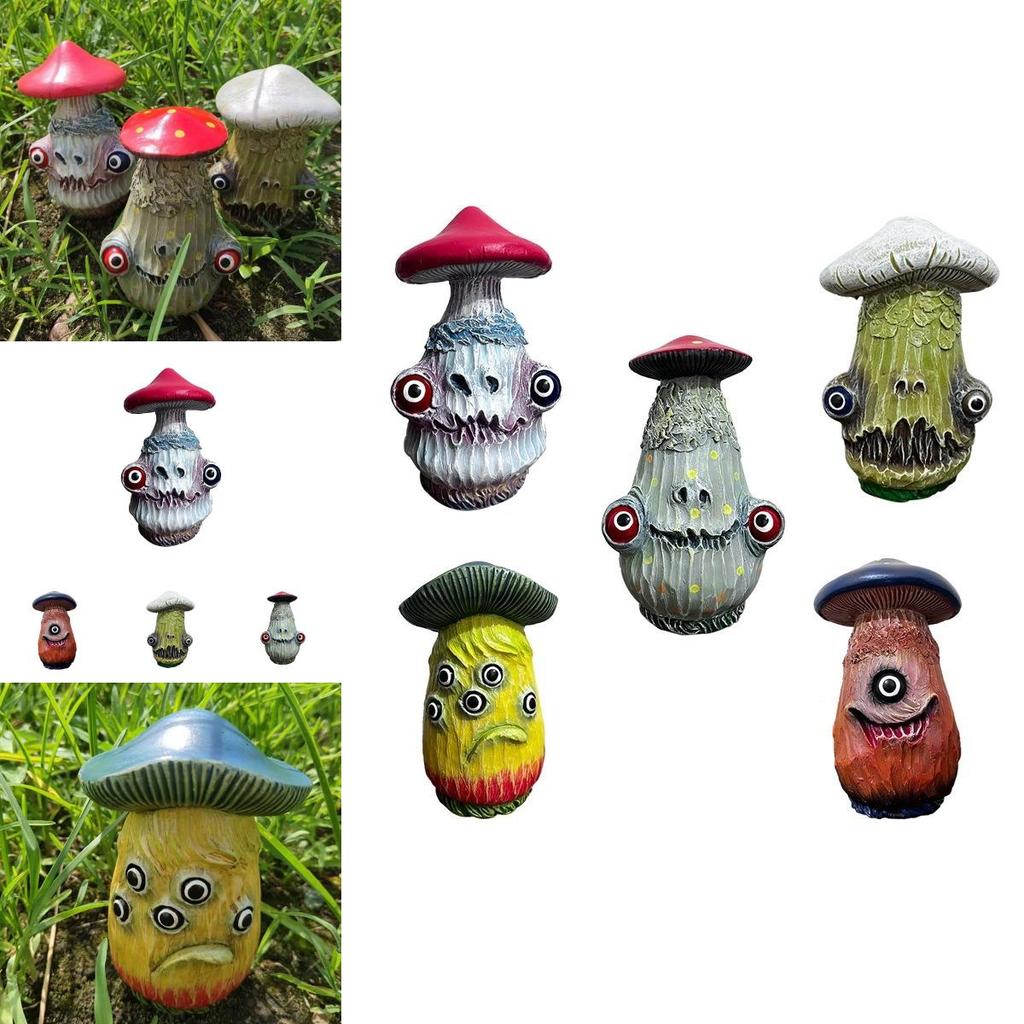 Unik Halloween-tema harts svamp dekorativ figurin för spöklik heminredning