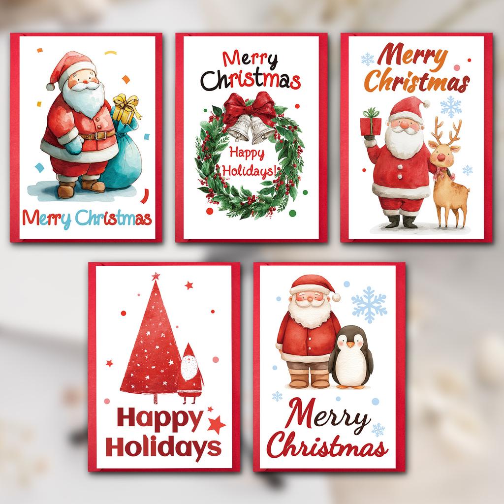 10 Cartoon Christmas Greeting Card Envelopes Set With A Variety Of Creative Christmas Greeting Cards