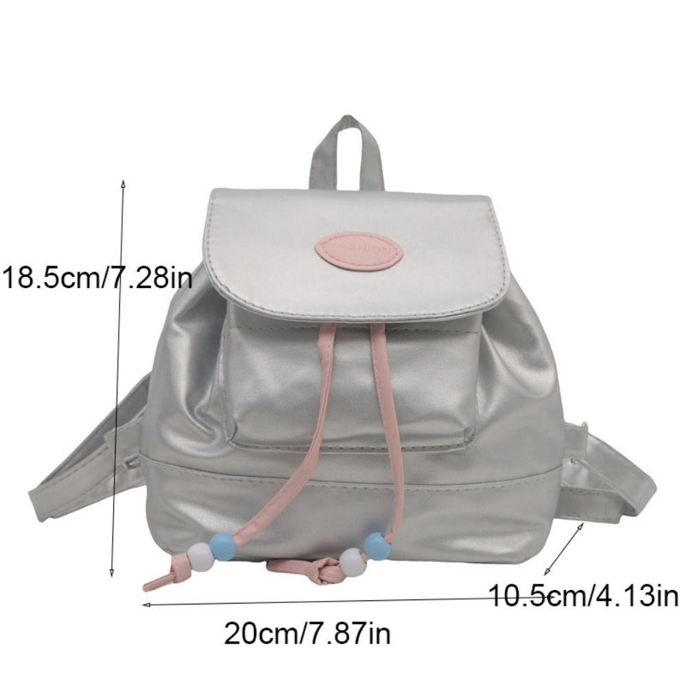 Small Pack Shoulders Bag Mini Y2K Backpack Cute PU Leather Backpack  Students