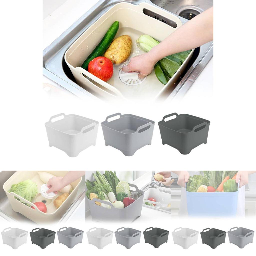 Multi-functional Kitchen Colander Basket For Fruits And Vegetables Portable And Space-saving