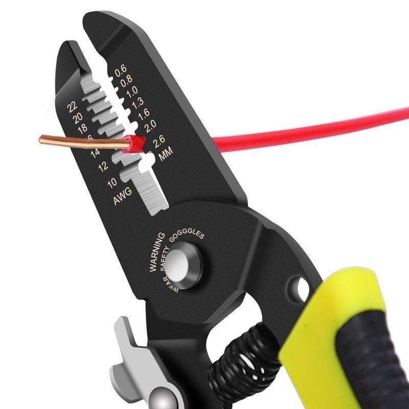 Elektriker-Multitool zum Abisolieren, Schneiden und Crimpen von Drähten mit Kabeleinziehfunktion Professionelle Zangen und Scheren