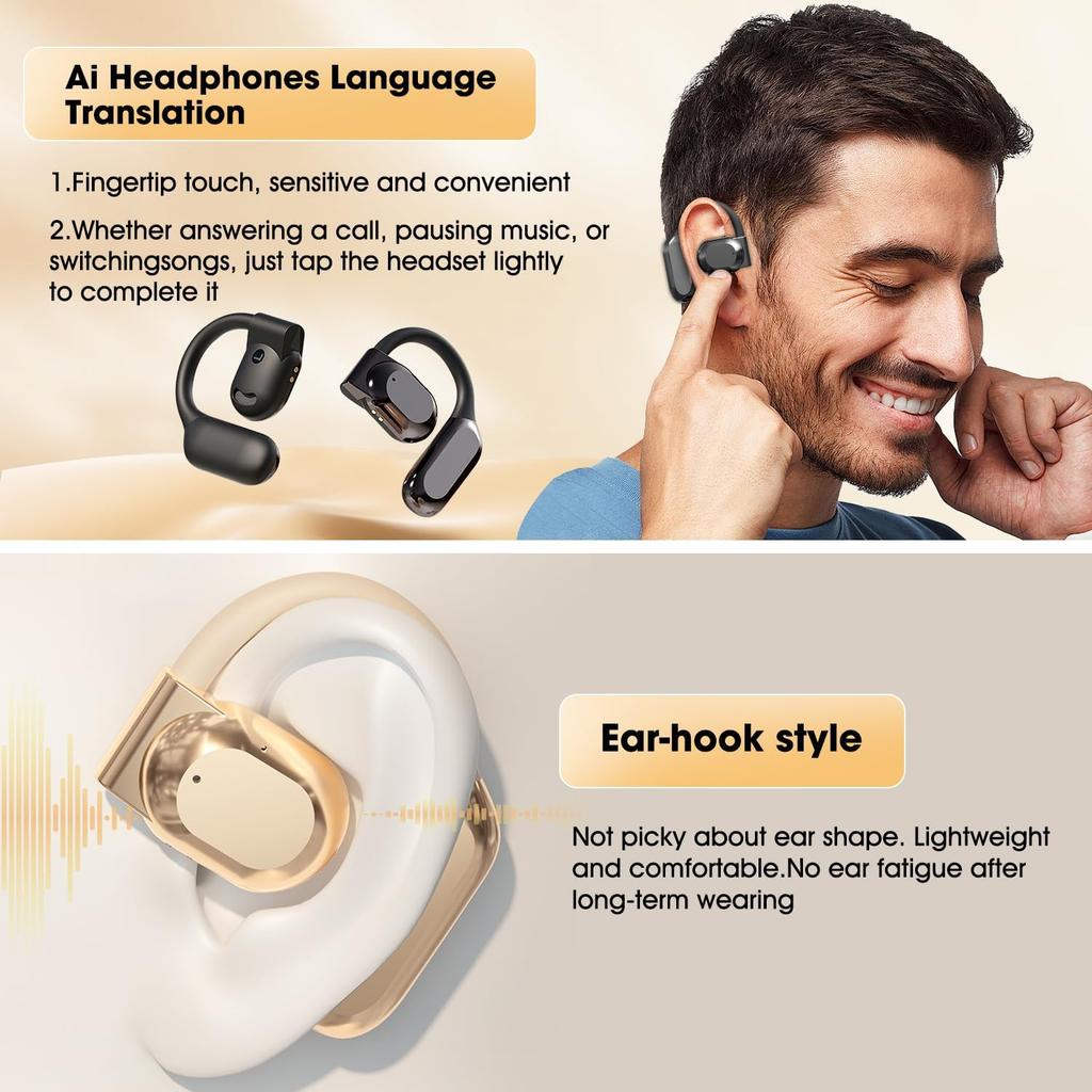 Ai Translating Earbuds, Wireless Bluetooth AI Translation Earbuds Real Time Language Translator, Ear Pod Translator, 144 Languages & Accents