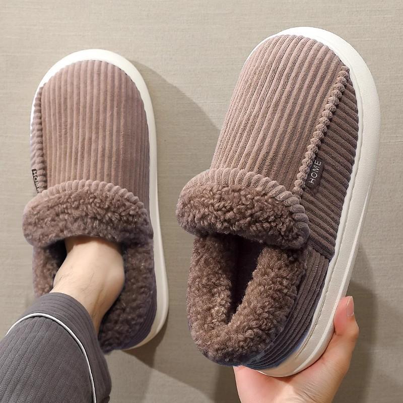 Cotton Slippers Winter New Thick-soled Bag with Indoor Home Warmth Non-slip Plush Couple Cotton Shoes Winter