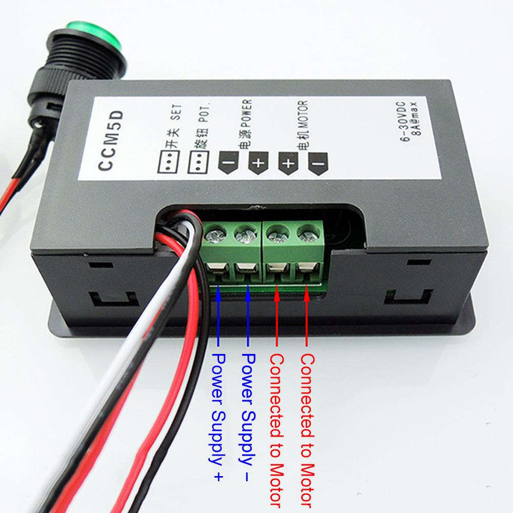 6V - 30V Digital Display PWM DC Motor Speed Controller with IR Remote Control for Automobile Heater / Defroster / Fans