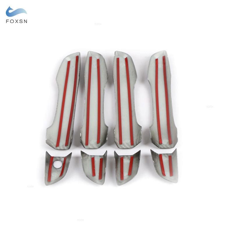 ABS Carbon Fiber Style / Glossy Black Exterior Door Handle Pull Cover Trim For Honda Civic 10th 2016 2017 2018  