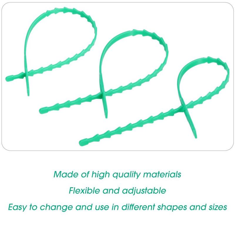 50 Stück wiederverwendbare verstellbare Garten-Kabelbinder, Pflanzenstütze, Sträucher, Baumbefestigung, Nylon-Kabelbinder