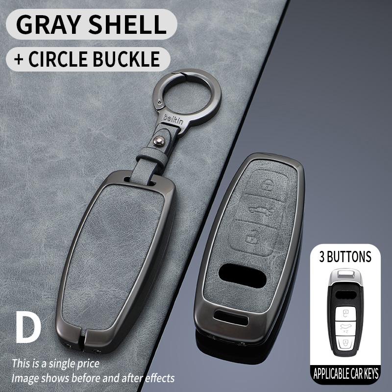 Legierung Leder Auto Fernbedienung Schlüsselhülle Abdeckung Schale Fob für A3 A4 B9 A6 A7 4K A8 E-tron Q5 Q8 C8 D5 SQ8 Schlüssel Schutztasche