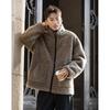 TonLion Men's Stand-Collar Faux Lamb Wool Jacket