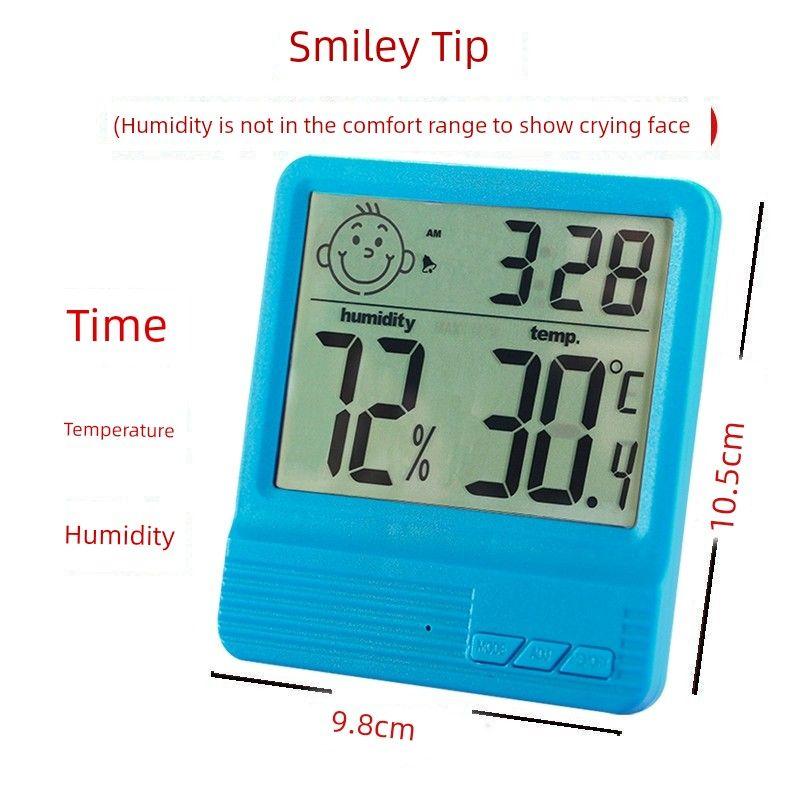 Thermometer For Home Indoor Precision High Precision Hygrometer Electronic Hygrometer Baby Room Kids Indoor Thermometer Smiley Blue Model