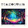 Magical Forest with Neon Background Cloth Psychedelic Plant Wall Hanging Bedroom Living Room Background