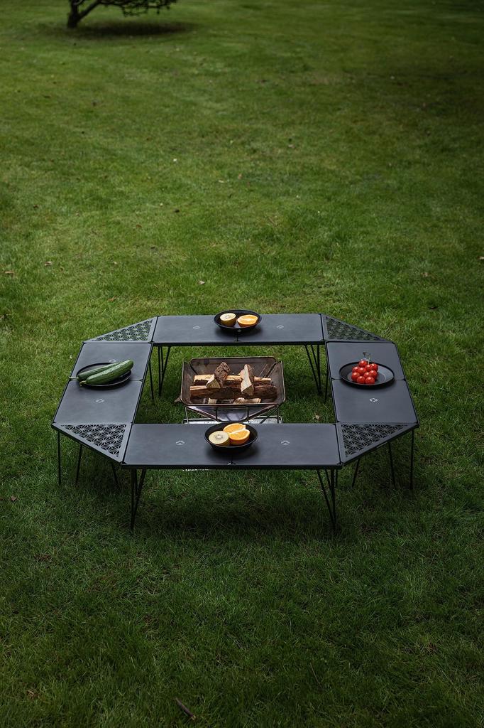CAMPING MOON Minimal Rack Connecting Corner Extensions with Aluminum Top, 4-Piece Set, Black, Black Gear, T-229-6C-4P