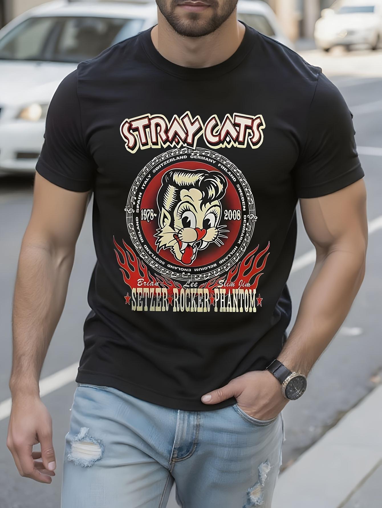 Vintage STRAY CATS Rock Band Tshirt - Black Retro Graphic... XXXXL