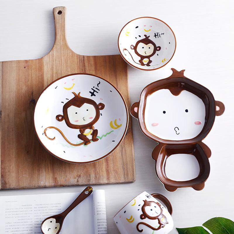 NuFeng Hand-Painted Ceramic Rabbit Divided Plate