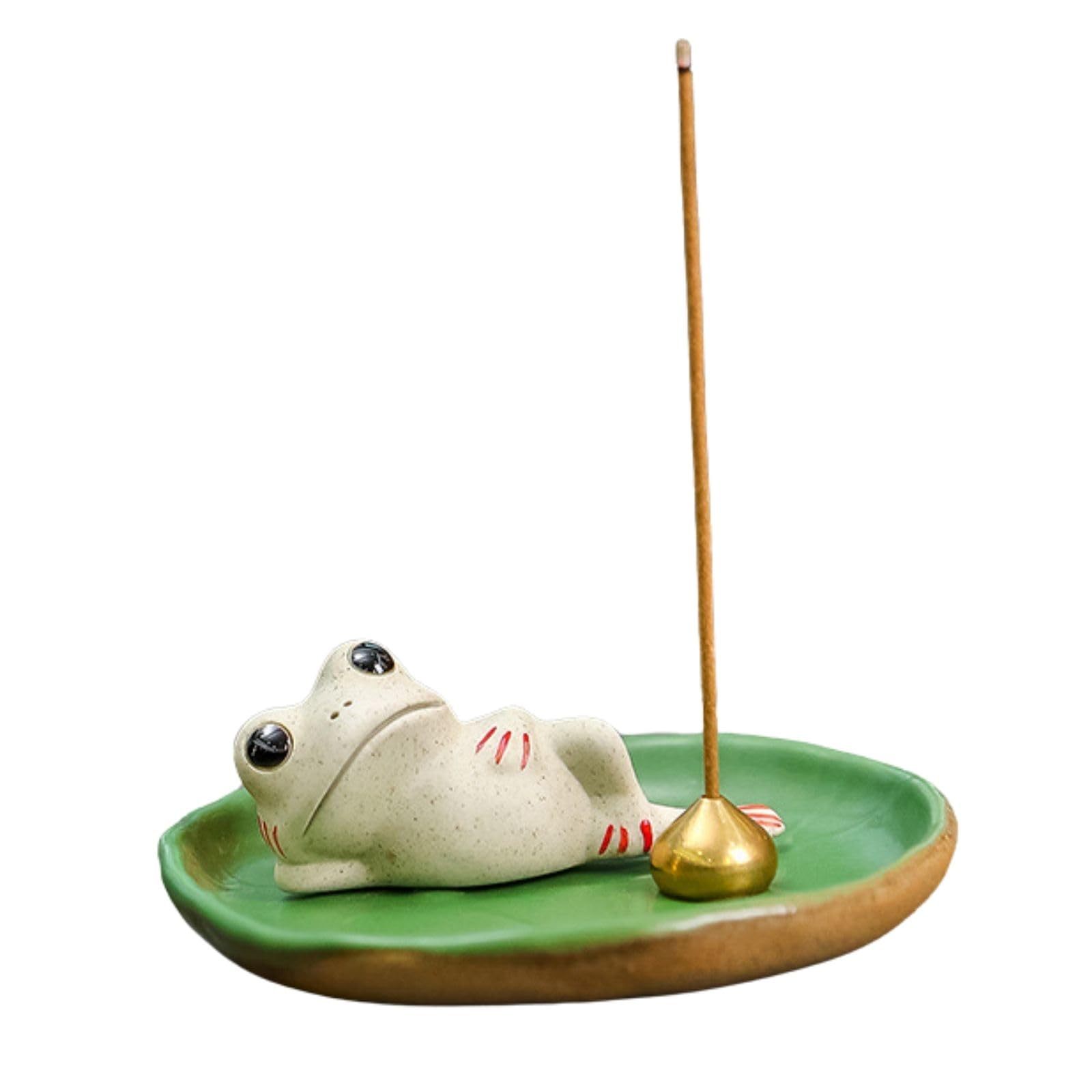 

Archnote Incense Holder, Cute and Stylish Incense Dishes, 3-Piece Set, Frog (Reclining)