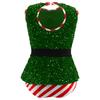 Mädchen Elfe Weihnachten Zuckerstange Cosplay Performance Kostüm Pailletten Gestreift Eiskunstlauf Twirling Ballett Tutu Body Kleid