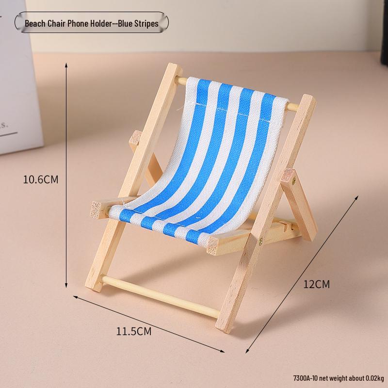 Creative Folding Beach Chair Phone Holder - Cute, Small Furniture and Photo Prop Ornament