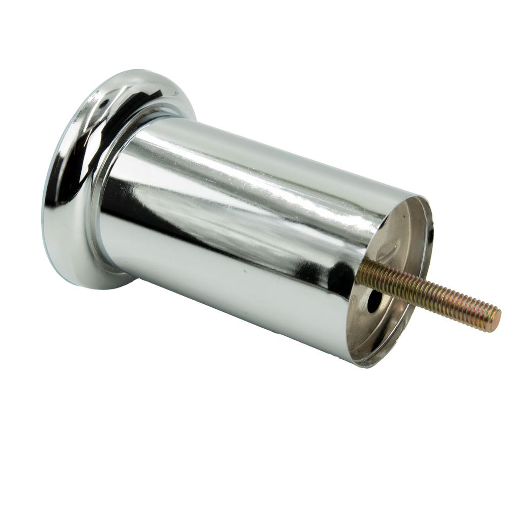 Straight Furniture Leg, Silver Chrome, Height 10 Cm