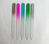 1 stücke Bunte Glas Doppelseitige Nagelfeilen Streifen Professionelle Transparent Gradienten Kristall Poliert DIY Maniküre Werkzeuge Liefert