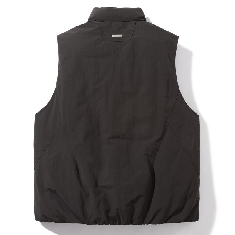 Men 50% White Duck Down Vest, Stand Collar Zip Up Padded Gilet Multi-Pocket Casual Outdoor Waistcoat