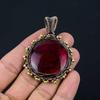 Red Flash Labradorite Gemstone Copper Wire Wrap Pendant Jewelry Gift For Love