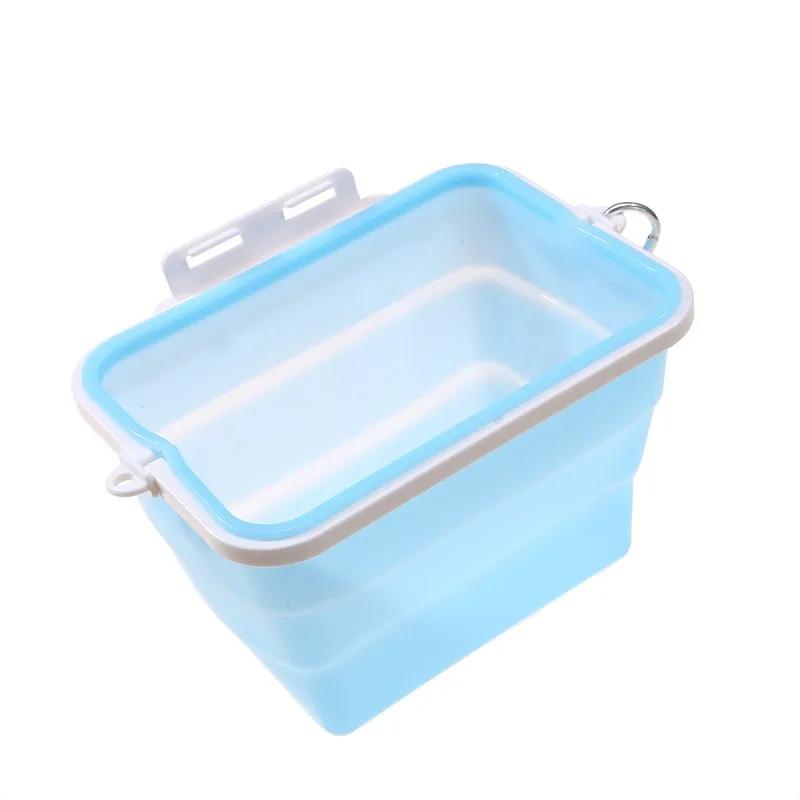 

Складной силиконовый ланч-бокс для пищевых продуктов, сохраняющий свежесть, для хранения в холодильнике, микроволновой печи, подогреваемая миска для бенто на открытом воздухе 1&1 синий