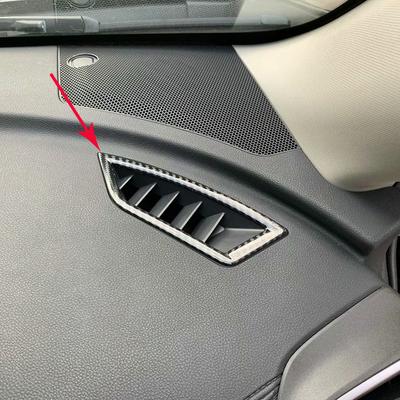 For Subaru Forester SK Carbon Fiber Look Front Dashboard Air Vent Outlet Cover Bezel Frame Garnish Molding Surround 2PCS