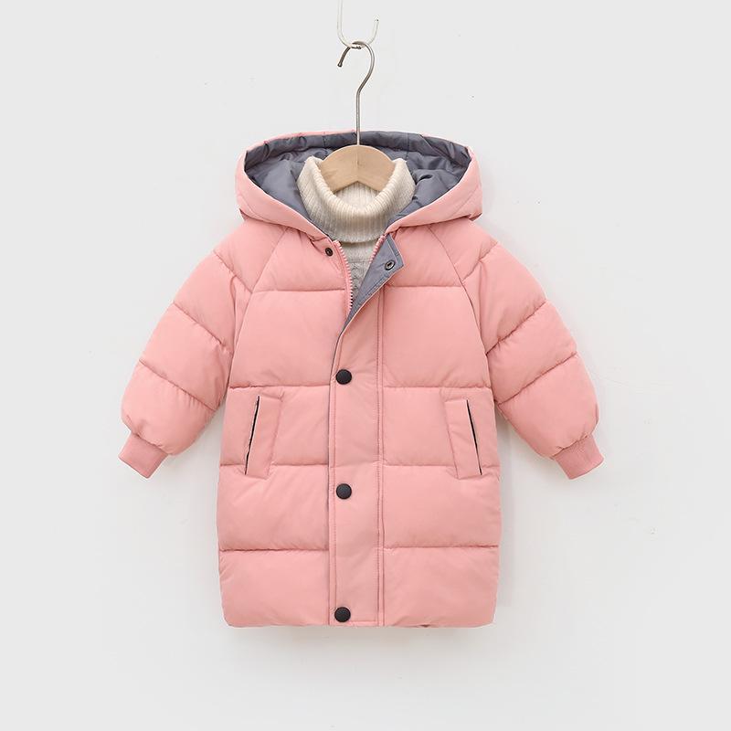 Kids' Winter Thickened Mid-Length Cotton Coat - Boys & Girls Down Jacket for Medium & Large Children