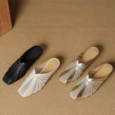 Women Slippers Fashion Baotou Half Slippers Summer Breathable Mesh Leisure Slippers Designer Women Mules Slipper Chaussons Femme