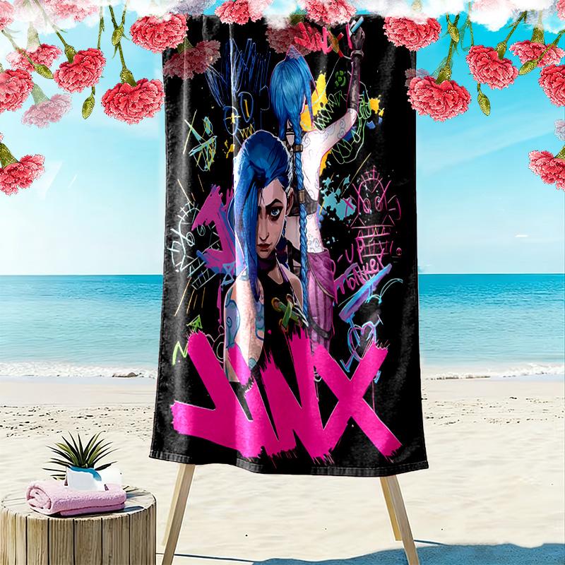 Jinx Print Beach Towel, Large Soft Quick Dry Towel for Beach Camping Swimming