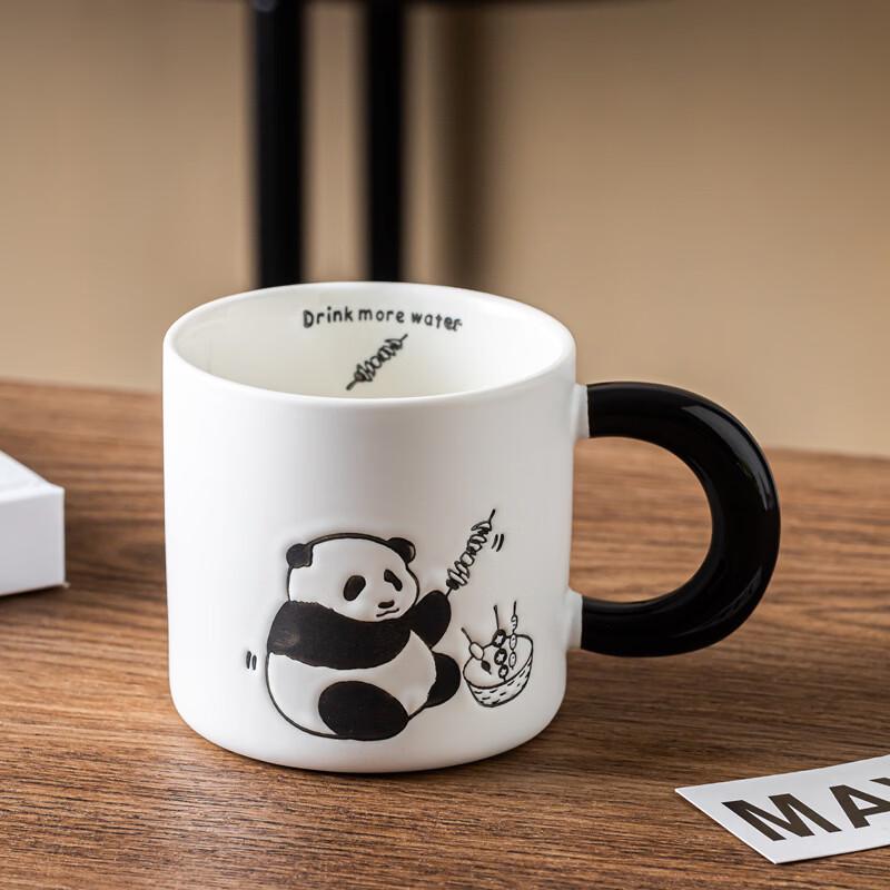 Shangqi Hand-Painted Cute Panda Ceramic Mug