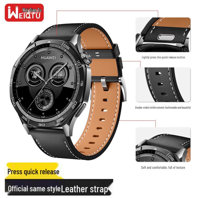 Correa de Cuero para Smartwatch Inteligente Huawei WQT