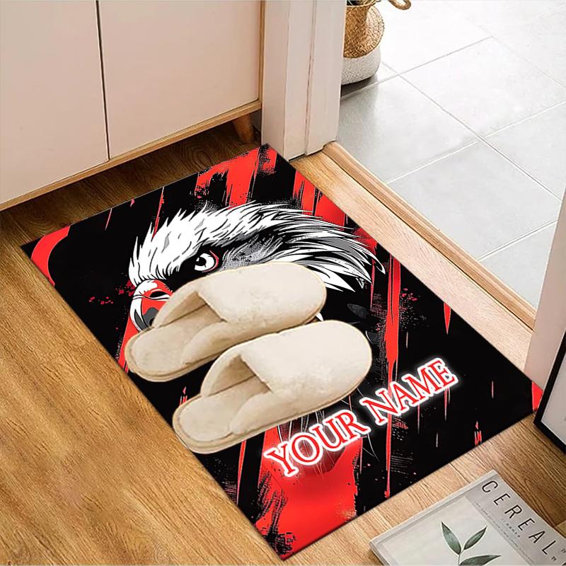 1PC Custom Name Eagle Power Artwork Theme Floor Mat Ideal for Living Room, Game Rooms, Office, Bedroom Floor Mat Playful Design