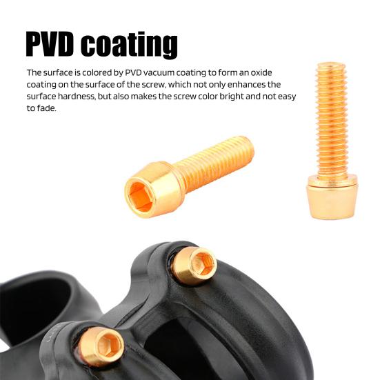 6Pcs Stainless Steel Bike Stem Bolt Heavy Duty Metal Colorful BMX MTB Road Mountain Bicycle Stem Screw Cycling Bike Accessories