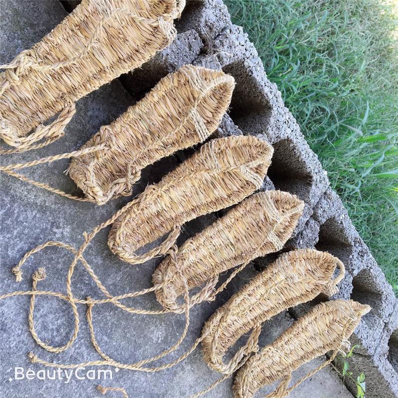Fashion Luxury New Handmade Woven Grass Sandals for Men's Summer Retro Sandals for Women's Rattan Grass Casual Comfortable Sandals
