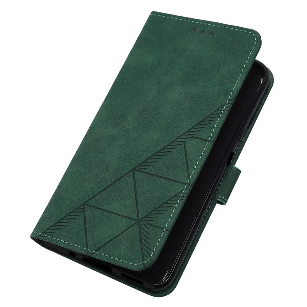 Geometric Leather Flip Wallet Case For Tecno Camon 30 Spark Go 1 30C 20C 20 Pro Pova 6 5 Neo 3 POP 9 Book Cover Card Holder