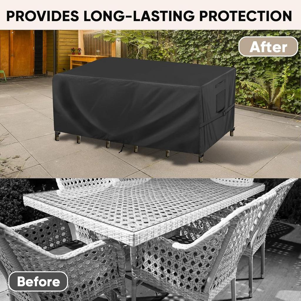 Patio Furniture Covers Waterproof Winter, Heavy-Duty Outdoor Furniture Set Covers for Table Chairs, Anti-UV, No Tears or Fading