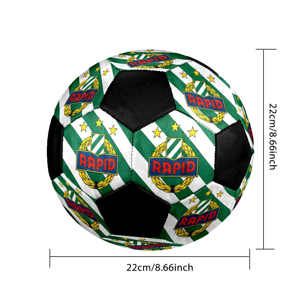 Rapid Vienna Soccer Ball Colorful All Ages Machine Stitched PVC Competition Ready Durable High-Bounce.SIZE5