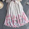 Elegant A-Line Dress for Women High-Quality Embroidery Flower Stand Collar Short Sleeve Fashion Runway Summer Dress Female 2026
