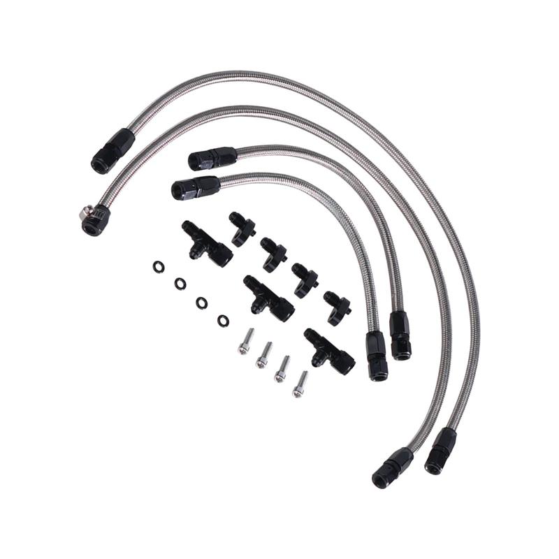Engine Steam Vent Hose 4AN Metal Fuel Line Adapter Kit Front Rear Venting Solution for LS Series LS1 LS2 LS6 LM7