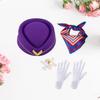 Women's Flight Attendant Costume Accessories Stewardess Outfits Halloween Air Hostess Cosplay Costume with Bellhop Hat