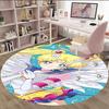 1pc Sailor Moon  Carpet, Round Rug, Comfortable, Suitable for Entryways, Living Rooms, Office, And Bedrooms, Christmas Decoration