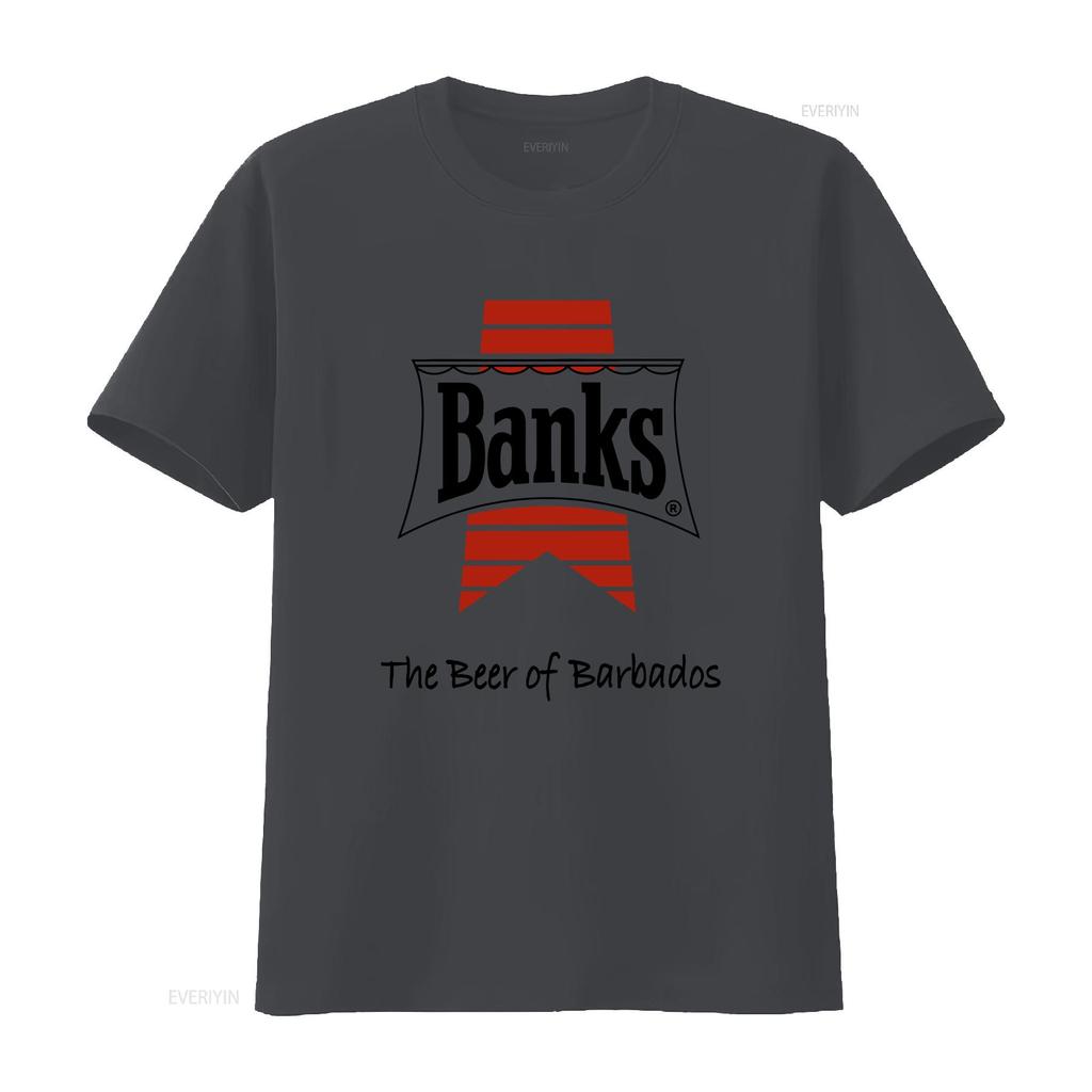 Banks The Beer of Barbados T Shirt Small NWT Logo Chest Large On Back P 40 Vintage Graphic Stretched Stylish Slightly