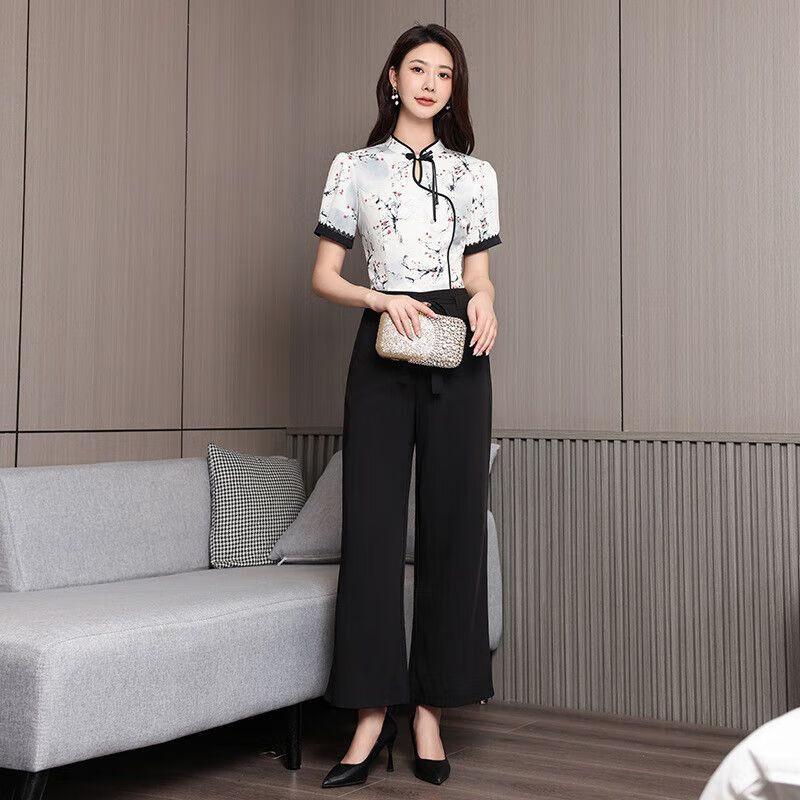 Baximi New Chinese Style Beautician Uniform Set Custom Large Size