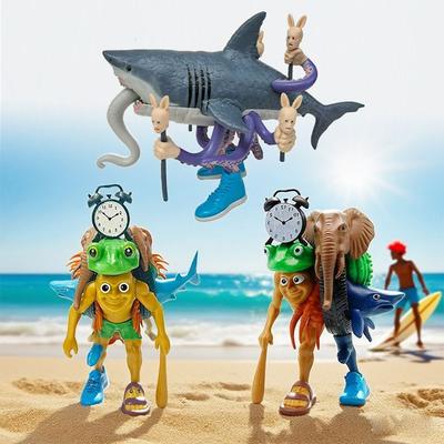 Italian Brainrot Monster Fusion Edition Figurine Toy Tung Tung Tung Sahur Ornament Tralalero Tralala Desktop Ornament Toys